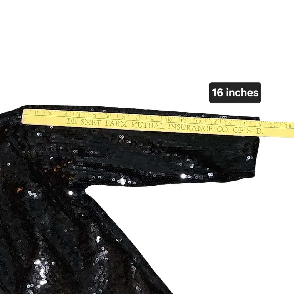 BKE Jacket Womens Medium Black Sequins Zip Front Party Holiday Glam Edgy NWT - Picture 10 of 11